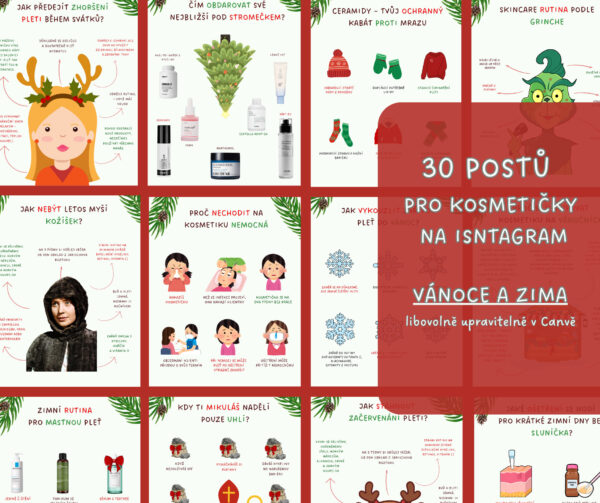 30 postů pro kosmetičky na instagram - Vánoce a zima